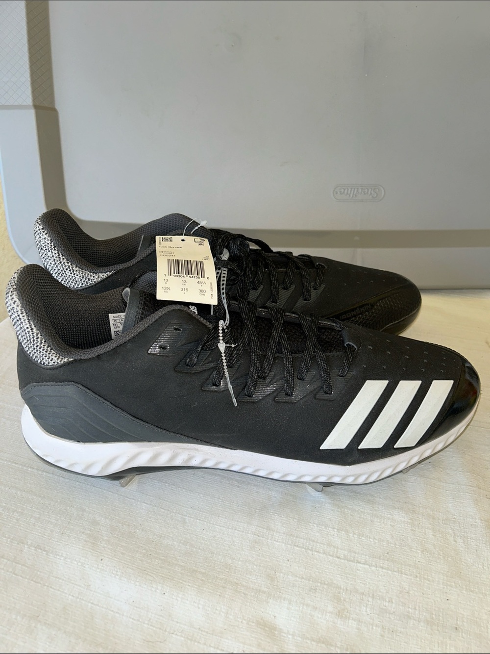 adidas Black Athletic Sneakers with White Three-Stripes